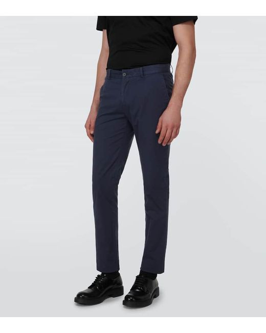 Pantalones chinos slim de sarga de algodon Sunspel de hombre de color Blue