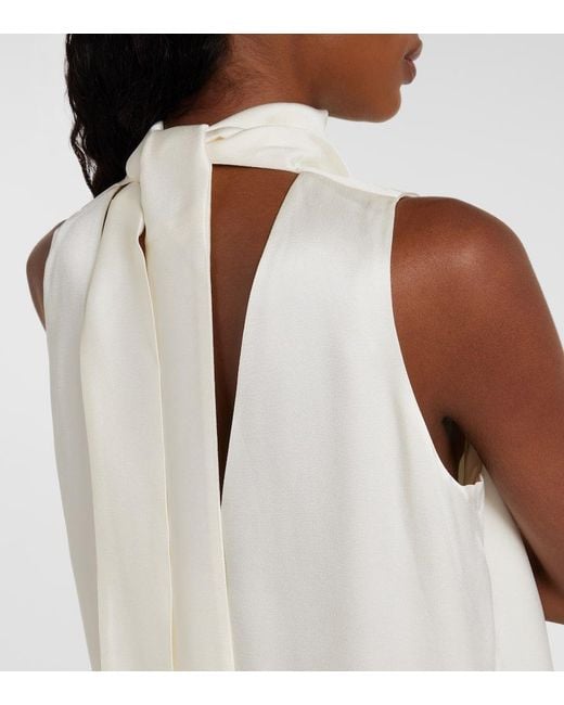Top En Satin Rohe en coloris White