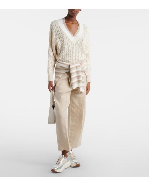 Hogan White Maxi I Active Leather-Trimmed Sneakers