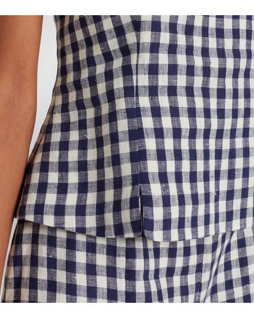 Posse White Sadie Gingham Linen Top