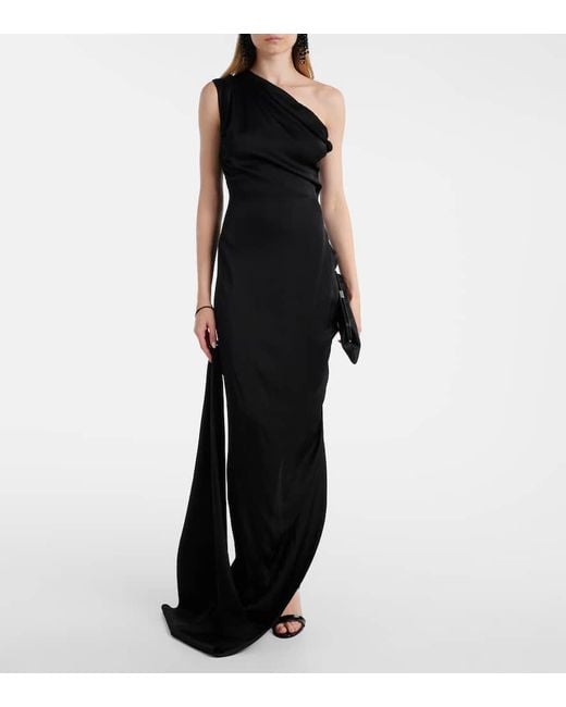 Vivienne Westwood Black Schwarzes One-Shoulder-Kleid Mit Seitlichem Schlitz Und Drapierung