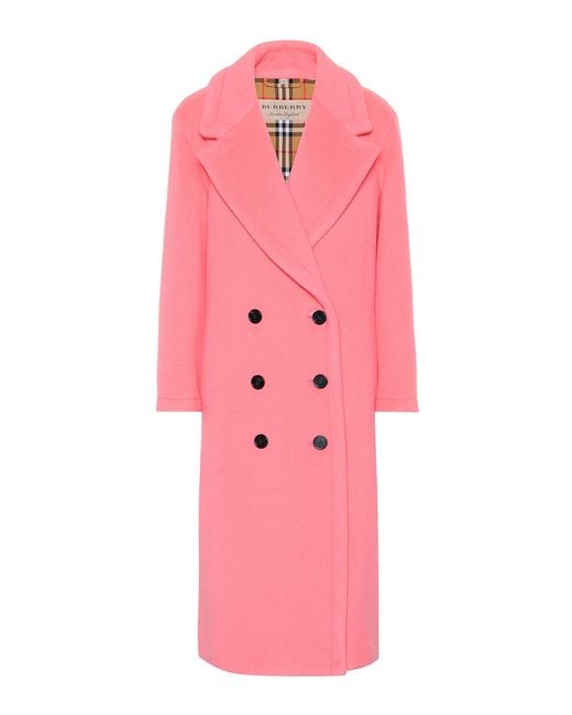 Burberry Pink Doppelreihiger Oversized-mantel Aus Einer Woll-kaschmirmischung