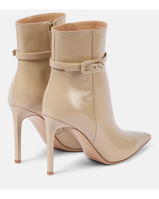 Gianvito Rossi Natural 95 Patent Leather Ankle Boots