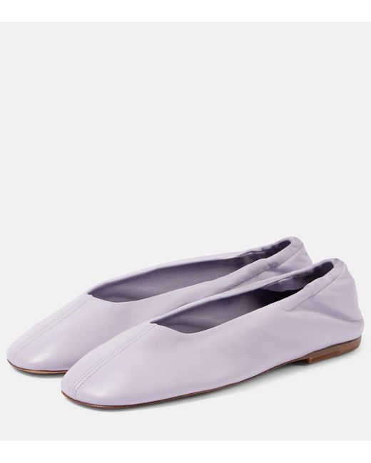 Dries Van Noten Purple Leather Ballet Flats