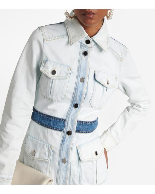 Dorothee Schumacher White Denim Love Patchwork Denim Jacket