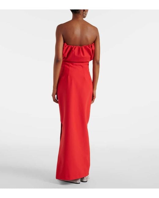 Adriana Degreas Red Coquille De Mer Maxi Skirt