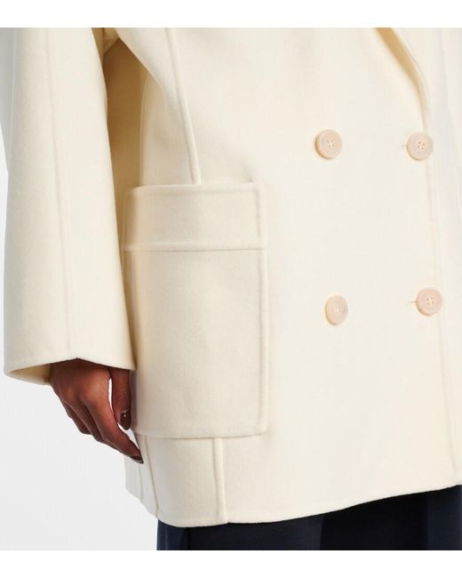 Max Mara White Orma Double-Breasted Wool And Cashmere Jacket