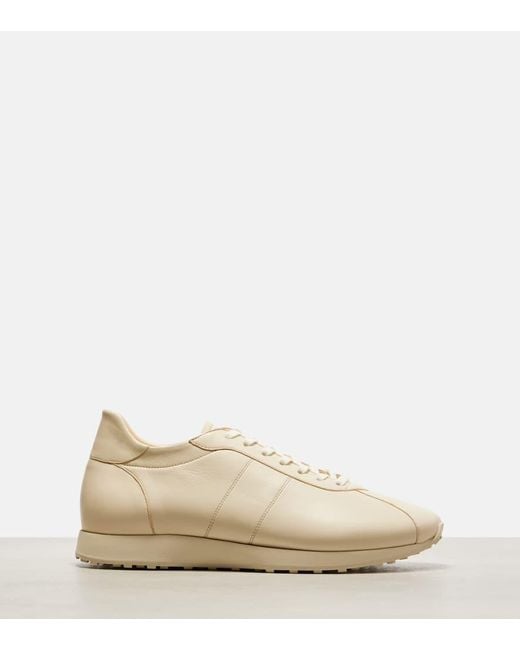 The Row Natural Mica Leather Sneakers