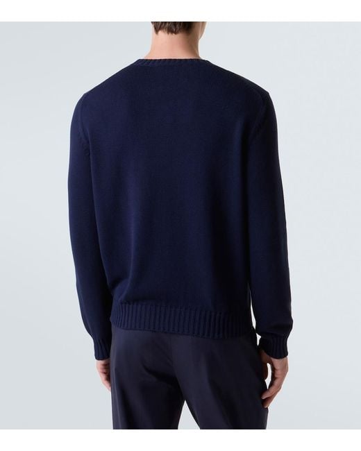 Saman Amel Pullover Gio Aus Baumwolle in Blue für Herren