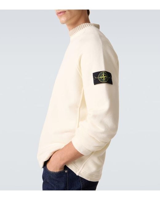 Sudadera De Algodon Stone Island de hombre de color White