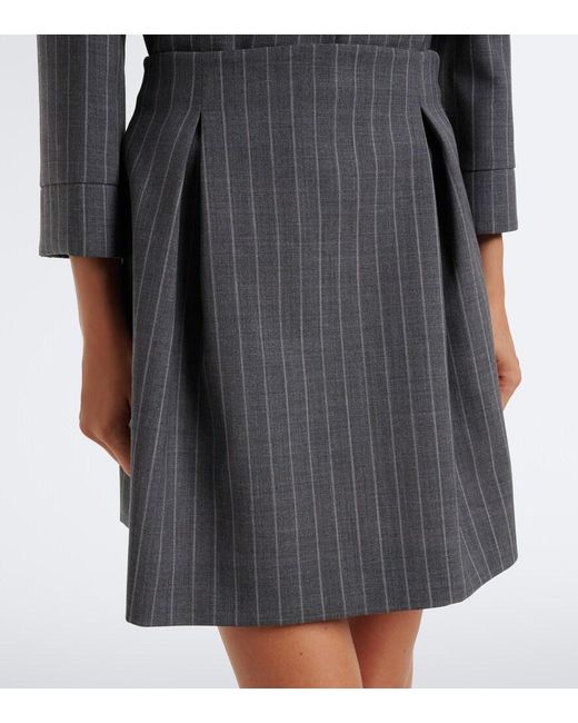 Valentino Gray Pinstripe Virgin Wool Miniskirt