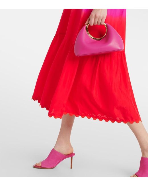 Juliet Dunn Red Ombre Silk Midi Dress