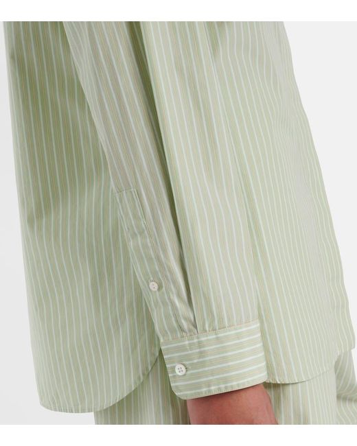 Camisa Vanda De Algodon A Rayas The Row de color Green