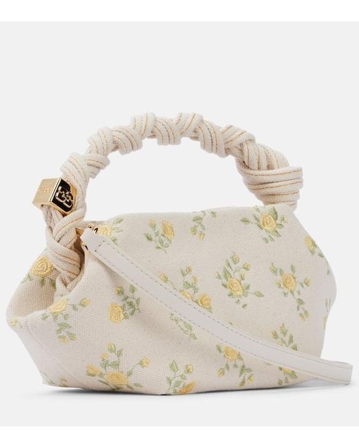 Ganni Natural Tote Bou Mini Aus Canvas