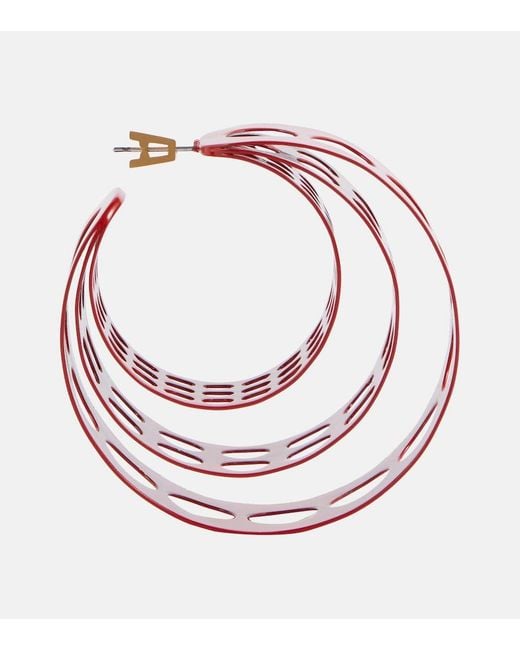 Alaïa Red Medium Hoop Earrings