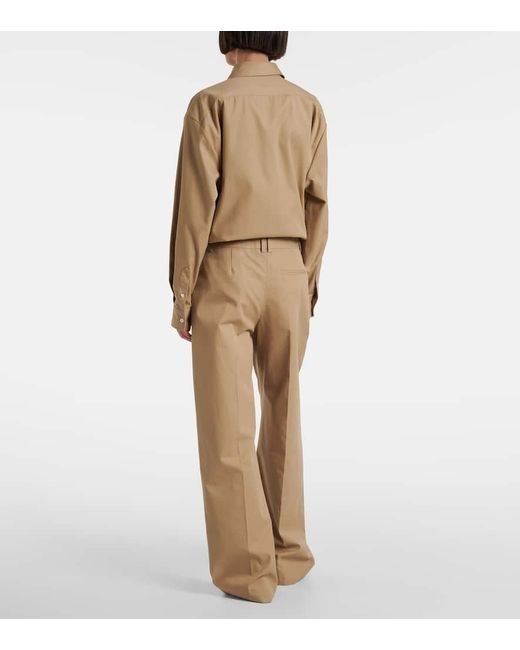 The Row Natural Weite Hose Alfidis Aus Baumwolle Und Kaschmir