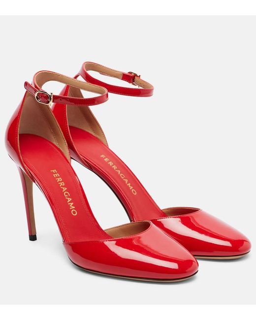 Ferragamo Red Patent Leather Pumps
