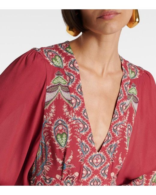 Etro Red Paisley Maxi Dress