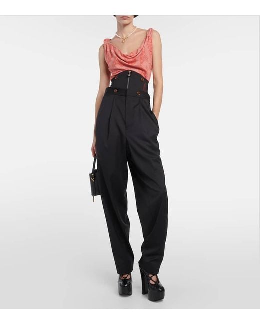 Vivienne Westwood Black Macca Hose Im Corsage-Stil