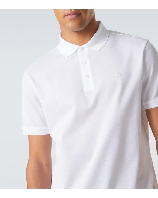 Ralph Lauren White Cotton Pique Polo Shirt for men