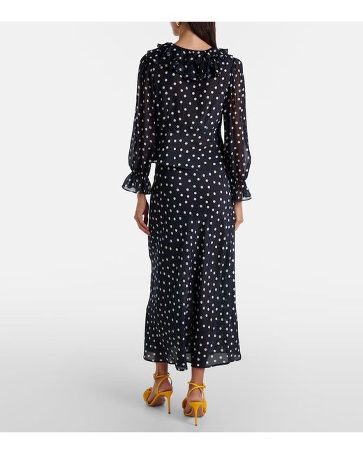 Rixo Blue Top Lasca Aus Seide