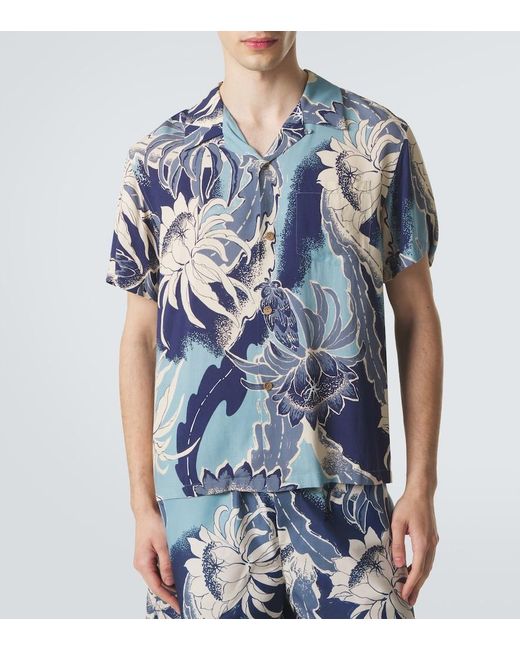 J.W. Anderson Blue Floral Bowling Shirt for men