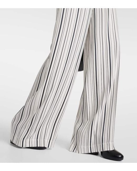 Pantalones anchos Hulin de crepe de seda Joseph de color White