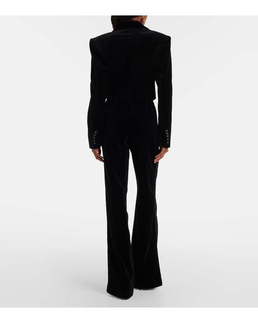 Blazer De Terciopelo De Algodon Costarellos de color Black