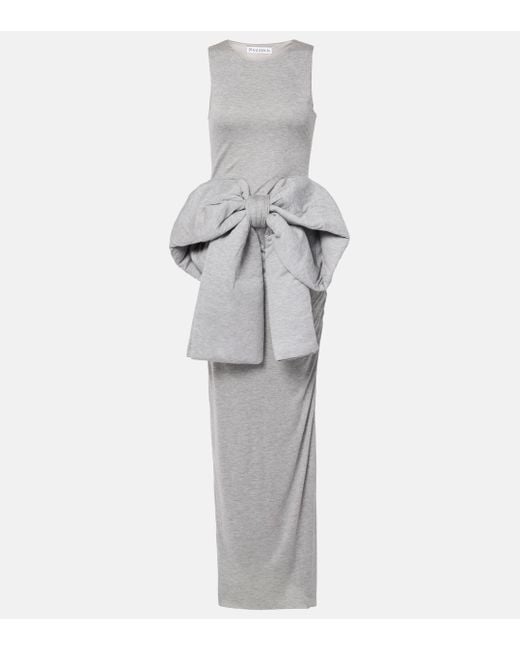 J.W. Anderson Gray Bow-Detail Maxi Dress