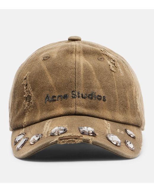 Cappello Da Baseball Con Cristalli di Acne in Natural