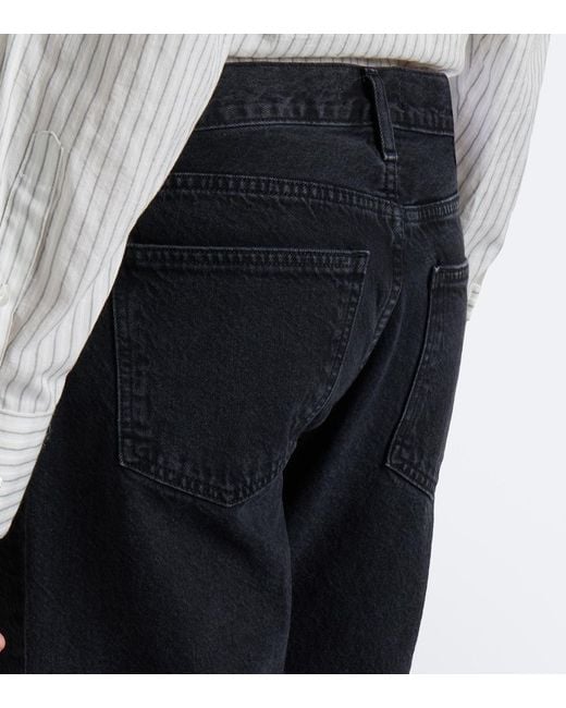 Agolde Black Low Rise Loose Wide-Leg Jeans