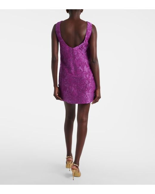 Vestido Corto En Mezcla De Algodon Dolce & Gabbana de color Purple