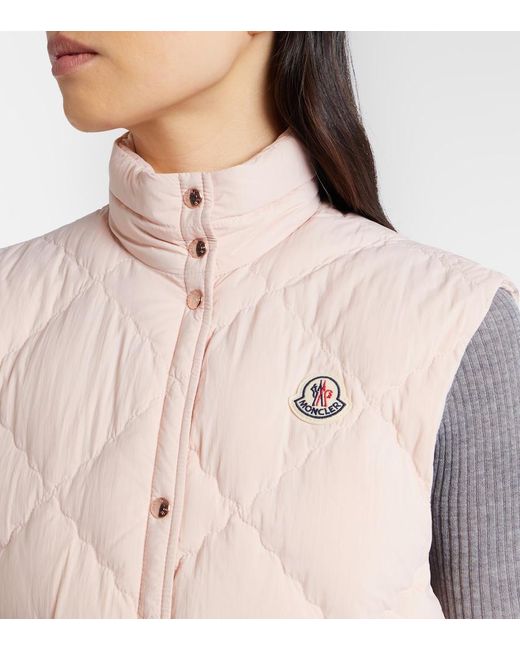 Moncler Pink Biois Quilted Down Vest