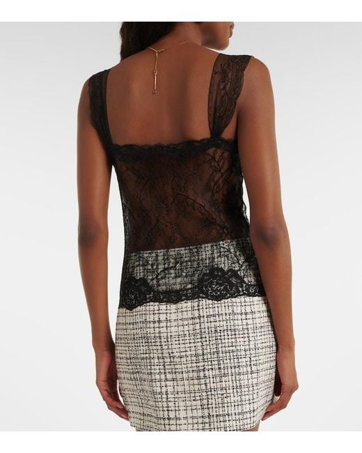 Valentino Black Sheer Lace Top
