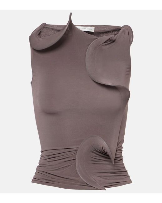 Christopher Esber Brown Torsion Coil Ruched Top