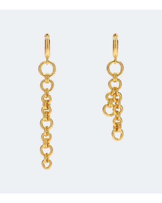 DEHANCHE White Revenge Asymmetric Chain Drop Earrings