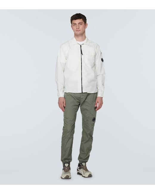 C P Company Hemdjacke aus Baumwoll-Gabardine in White für Herren