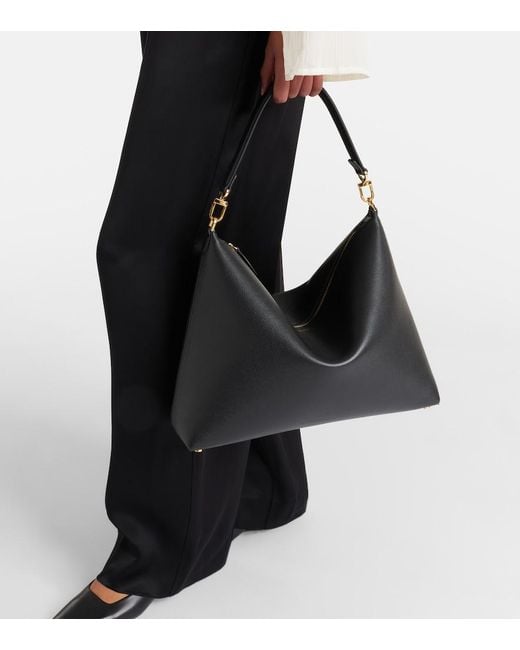Totême  Black Bevel Leather Shoulder Bag