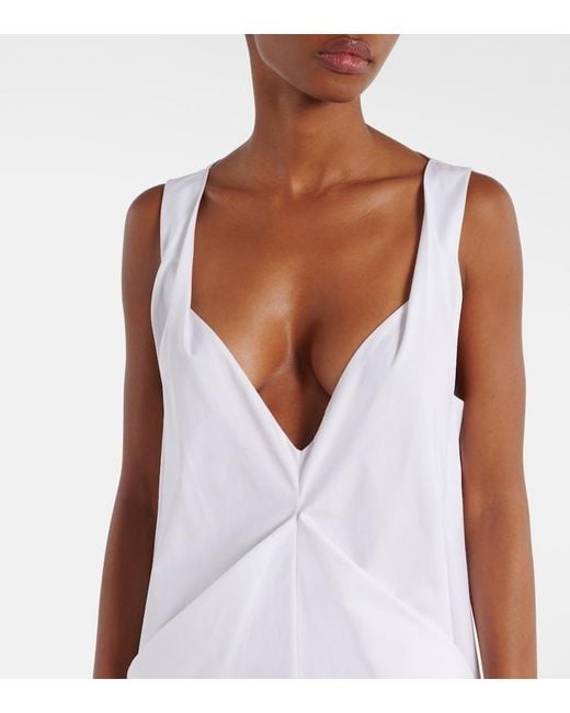 Khaite White Kenith Cotton Maxi Dress