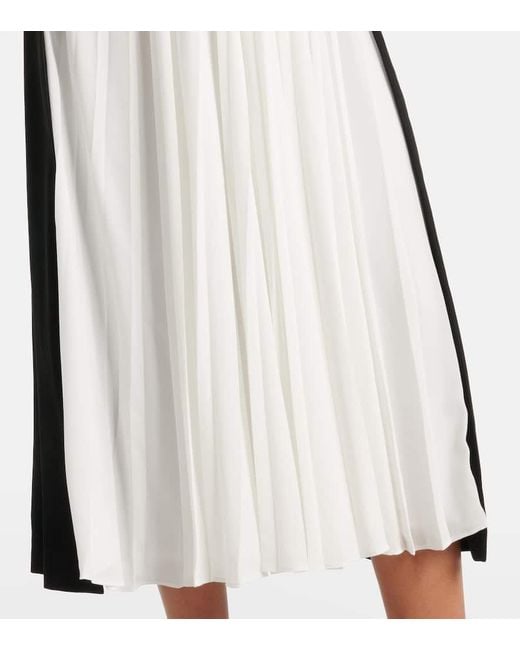 Jonathan Simkhai Black Esther Embellished Crepe And Plisse Midi Dress