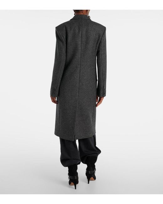 Isabel Marant Black Irene Double-Breasted Virgin Wool Coat