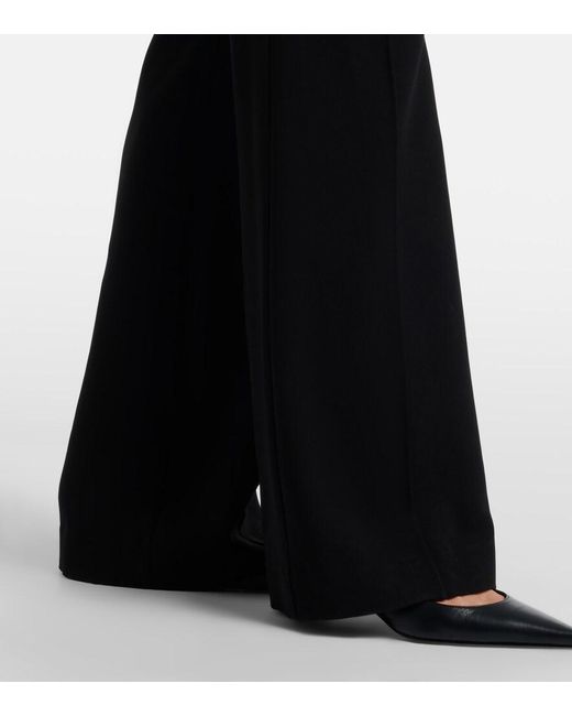 Self-Portrait Black Peplum Crepe Flared Jumpsuit