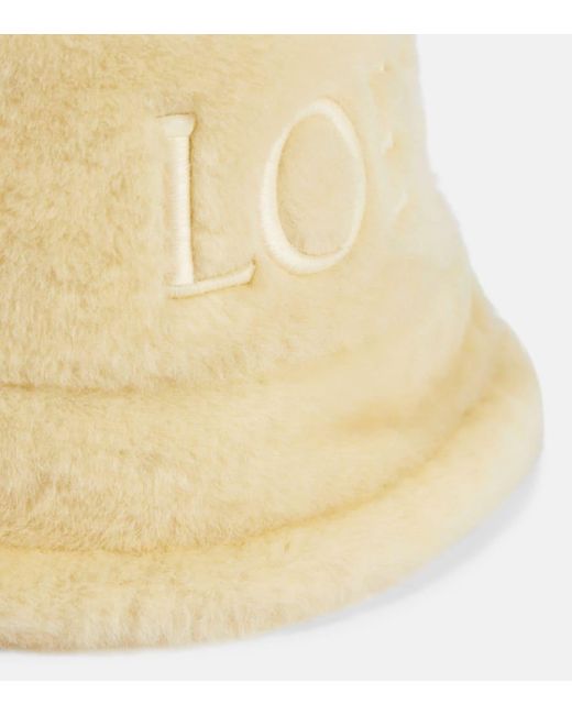 Loewe Natural Logo Shearling Bucket Hat