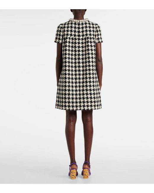 Valentino Black Embellished Tweed Minidress