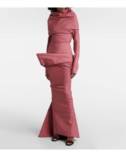 Rick Owens Pink Draped Cotton-Blend Top
