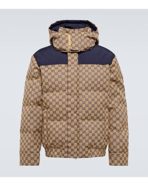 Gucci Brown GG Supreme Down Jacket for men