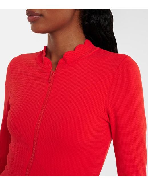 Marysia Swim Red North Sea Scalloped Rashguard Swimsuit