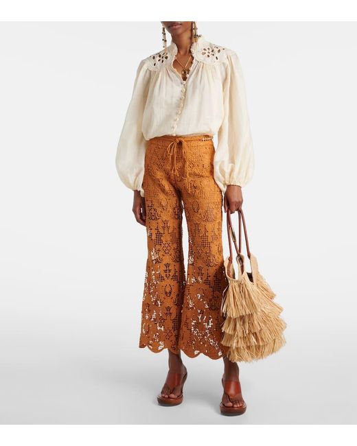 Blouse Coco Brodee En Ramie Zimmermann en coloris Natural