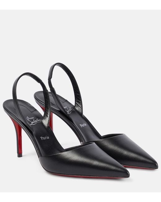 Christian Louboutin Black Apostropha Leather Slingback Pumps