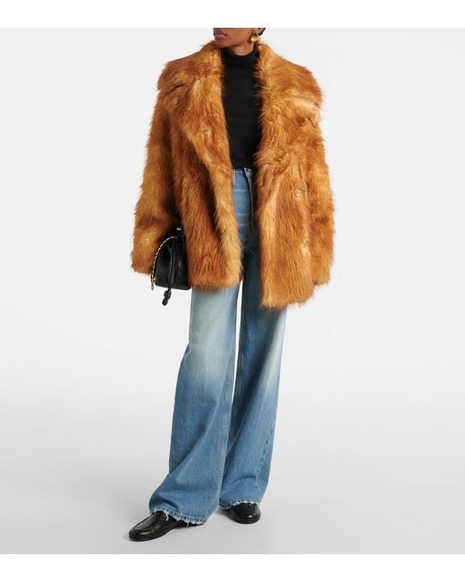 Dorothee Schumacher Brown Urban Jungle Faux Fur Coat
